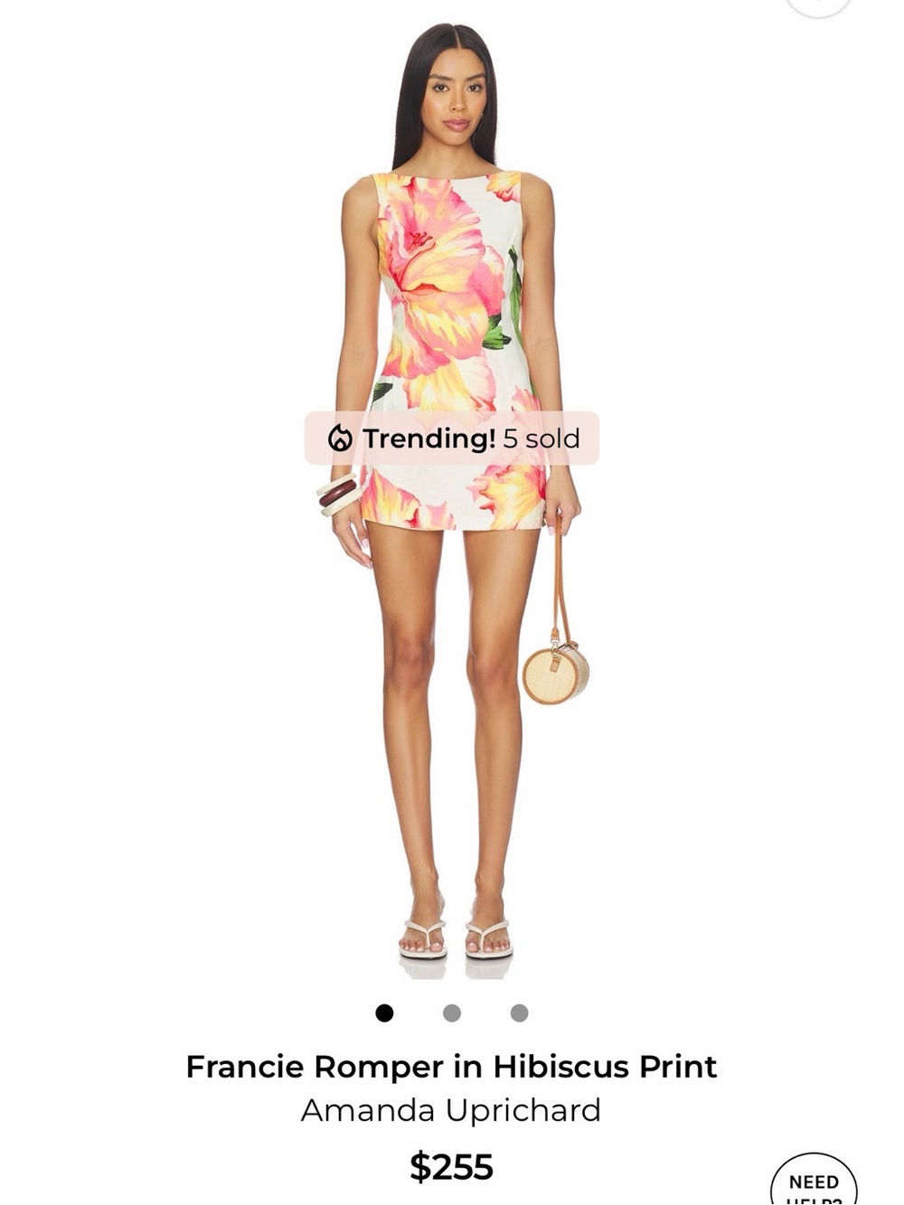 NWT AMANDA UPRICHARD FRANCIE HIBISCUS ROMPER PINK MINI SUMMER FLORAL